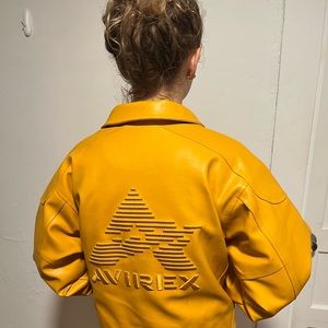 Vintage Avirex Yellow Bomber Tactical Systems Jacket